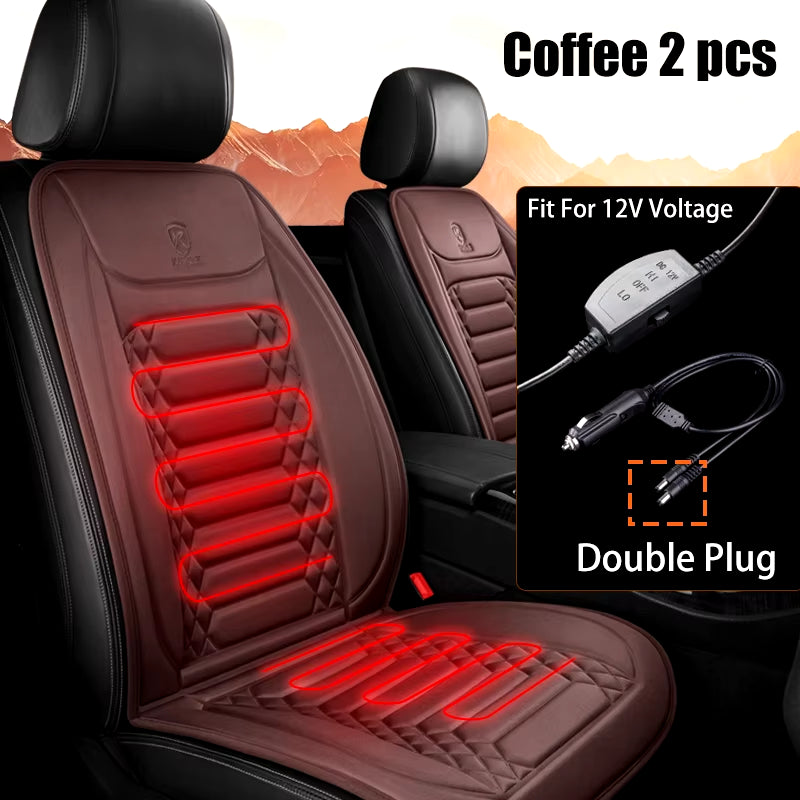 1/2Pcs Winter Heated Car Seat Cover 12V Heating Warmer Car Seat Cushion Auto Universal Car Seat Protector Cloak Cover Pads Set