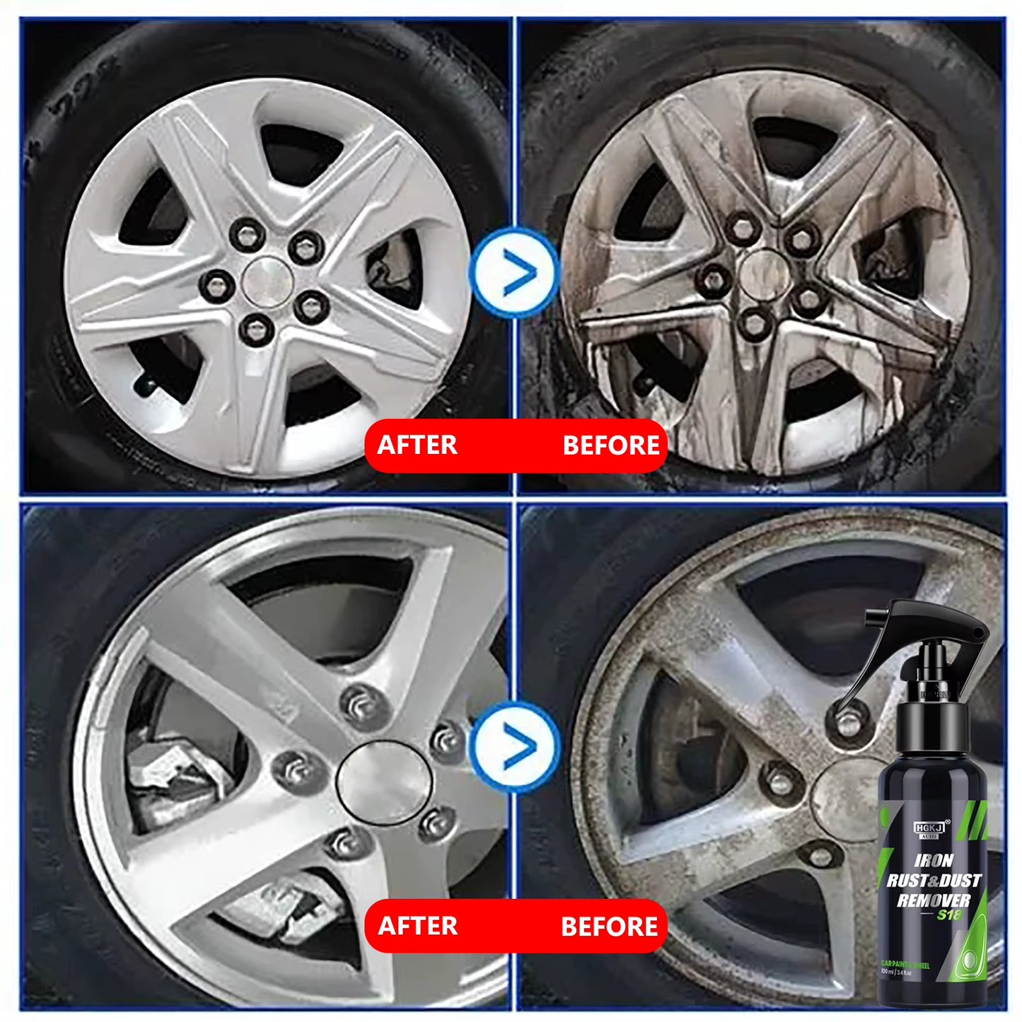 50/100Ml Iron Remover Car Detailing Fallout Rust Remover Spray Decontamination Iron Out Fallout Rust Remover Spray for Brake Rim