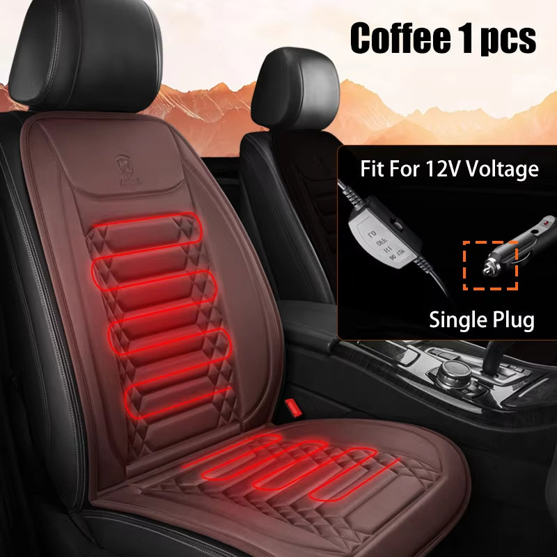 1/2Pcs Winter Heated Car Seat Cover 12V Heating Warmer Car Seat Cushion Auto Universal Car Seat Protector Cloak Cover Pads Set