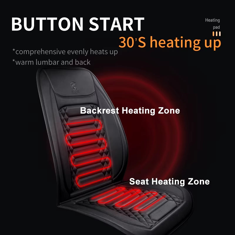 1/2Pcs Winter Heated Car Seat Cover 12V Heating Warmer Car Seat Cushion Auto Universal Car Seat Protector Cloak Cover Pads Set