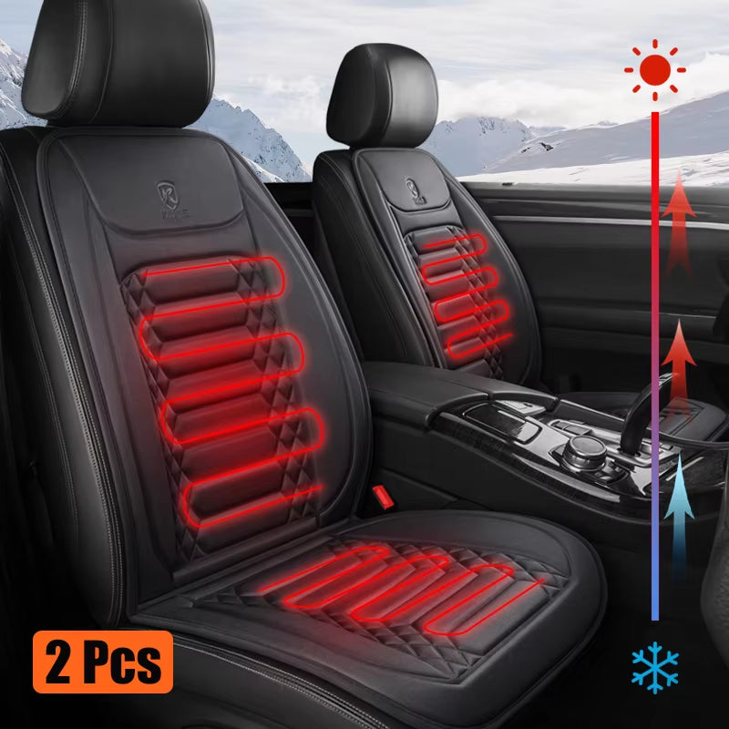 1/2Pcs Winter Heated Car Seat Cover 12V Heating Warmer Car Seat Cushion Auto Universal Car Seat Protector Cloak Cover Pads Set