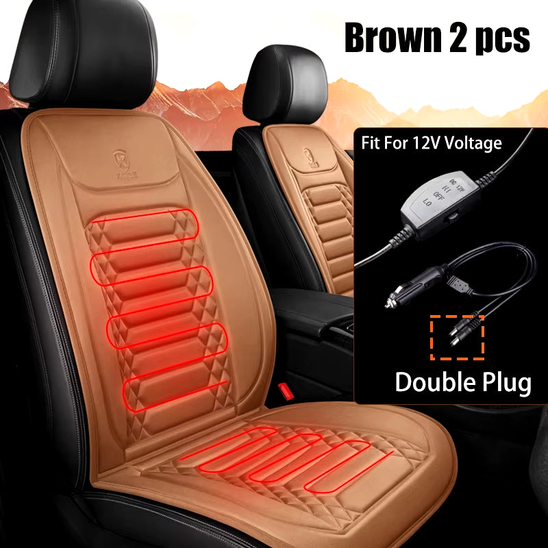 1/2Pcs Winter Heated Car Seat Cover 12V Heating Warmer Car Seat Cushion Auto Universal Car Seat Protector Cloak Cover Pads Set